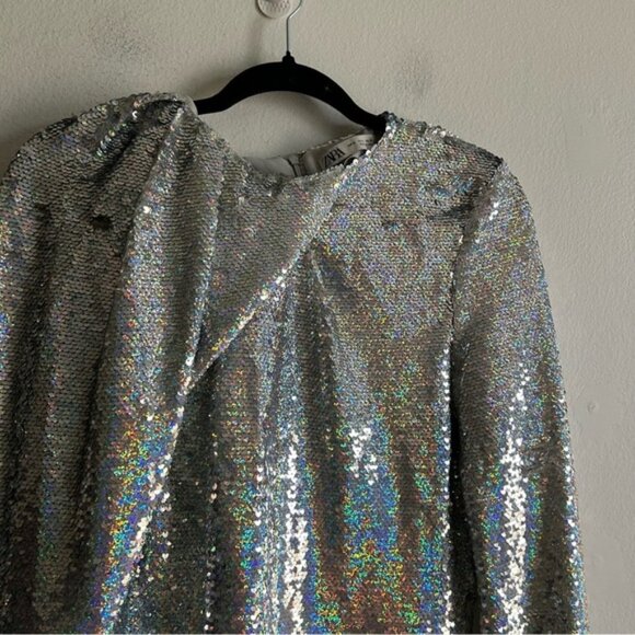 Zara Blogger Favorite Silver Sequin Mini Party Mini Dress - Picture 5 of 15